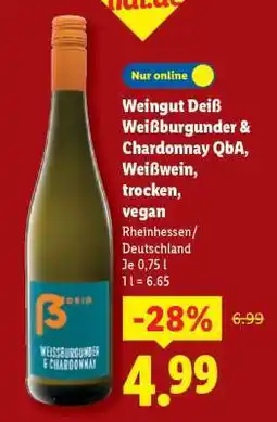Lidl Weingut Deiß Weißburgunder & Chardonnay QbA Angebot