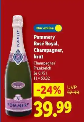Lidl Pommery Rosé Royal, Champagner, brut Angebot