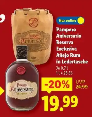 Lidl Pampero Aniversario Reserva Exclusiva Añejo Rum in Ledertasche Angebot