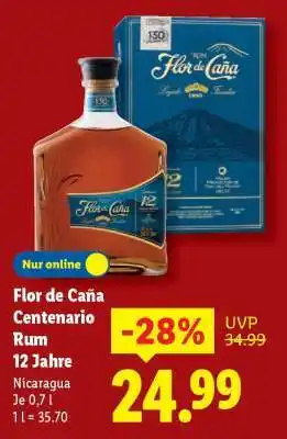 Lidl Flor de Caña Centenario Rum 12 Jahre Angebot