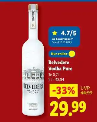 Lidl Belvedere Vodka Pure Angebot
