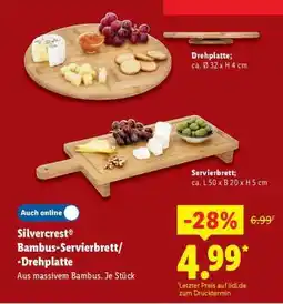 Lidl Silvercrest Bambus-Servierbrett/-Drehplatte Angebot