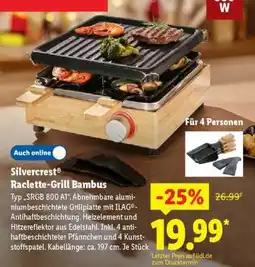 Lidl Silvercrest Raclette-Grill Bambus Angebot