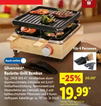 Lidl Silvercrest Raclette-Grill Bambus Angebot