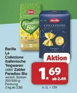 Famila Nord Ost Barilla La Collezione italienische Teigwaren oder Zabler Paradiso Bio Angebot