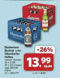 Famila Nord Ost Budweiser Budvar oder Oberdorfer Helles Angebot