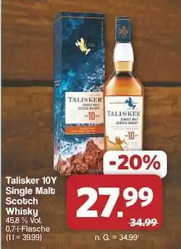 Famila Nord Ost Talisker 10Y Single Malt Scotch Whisky Angebot