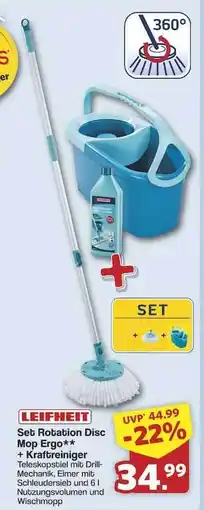 Famila Nord Ost Leifheit Set Rotation Disc Mop Ergo + Kraftreiniger Angebot