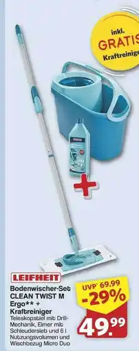 Famila Nord Ost LEIFHEIT Bodenwischer-Set CLEAN TWIST M Ergo Angebot