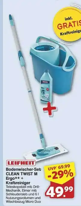 Famila Nord Ost LEIFHEIT Bodenwischer-Set CLEAN TWIST M Ergo Angebot