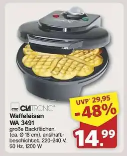 Famila Nord Ost Clatronic Waffeleisen WA 3491 Angebot