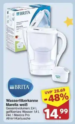 Famila Nord Ost Wasserfilterkanne Marella weiß Angebot