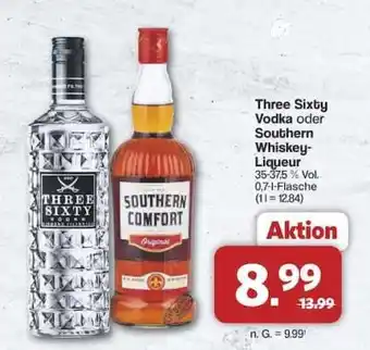 Famila Nord Ost Three Sixty Vodka oder Southern Whiskey-Liqueur Angebot