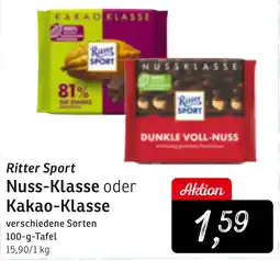 KONSUM Ritter Sport Nuss-Klasse oder Kakao-Klasse Angebot