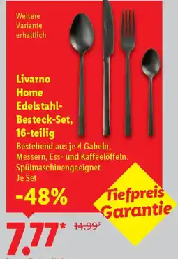 Lidl Livarno Home Edelstahl- Besteck-Set, 16-teilig Angebot