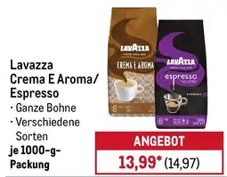 METRO Lavazza Crema E Aroma/ Espresso Angebot