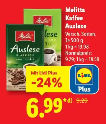 Lidl Melitta Kaffee Auslese Angebot
