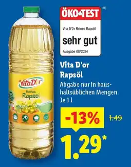 Lidl Vita D'Or Rapsöl Angebot