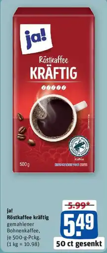 REWE ja! Röstkaffee kräftig Angebot