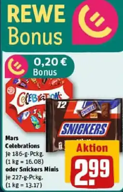 REWE Mars Celebrations oder Snickers Minis Angebot