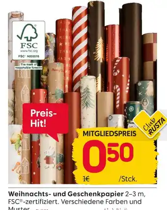 Rusta Weihnachts- und geschenkpapier Angebot