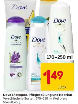 Rusta Dove shampoo, pflegespülung und haarkur Angebot