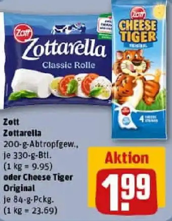 REWE Zott Zottarella oder Cheese Tiger Original Angebot