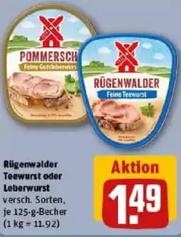 REWE Rügenwalder Teewurst oder Leberwurst Angebot