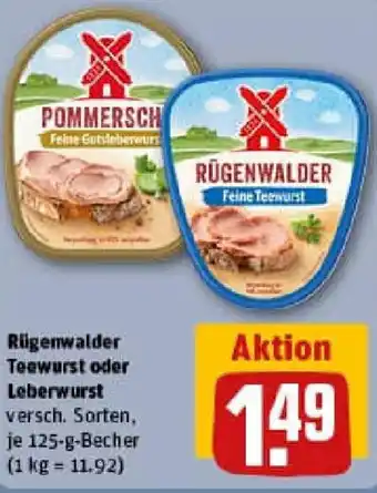 REWE Rügenwalder Teewurst oder Leberwurst Angebot