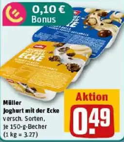 REWE Müller Joghurt mit der Ecke Angebot