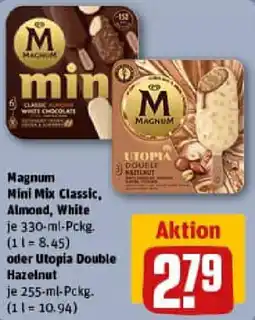 REWE Magnum Mini Mix Classic, Almond, White oder Utopia Double Hazelnut Angebot