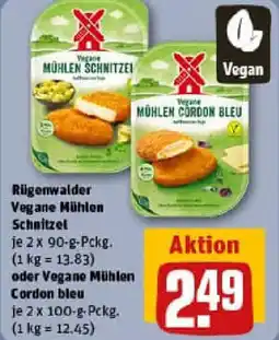 REWE Rügenwalder Vegane Mühlen Schnitzel oder Vegane Mühlen Cordon bleu Angebot