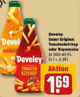 REWE Develey Unser Original Tomatenketchup oder Mayonnaise Angebot