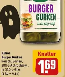REWE Kühne Burger Gurken Angebot