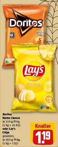 REWE Doritos Nacho Cheese oder Lay's Chips Angebot