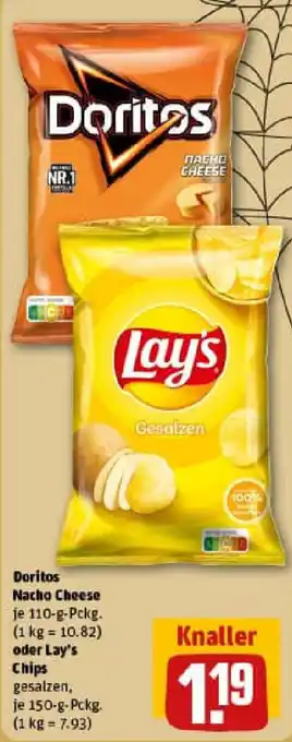 REWE Doritos Nacho Cheese oder Lay's Chips Angebot