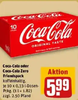 REWE Coca-Cola oder Coca-Cola Zero Friendspack Angebot