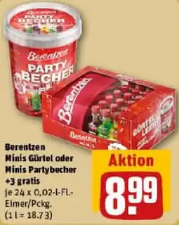 REWE Berenbe Minis Gürtel oder Minis Partybecher Angebot