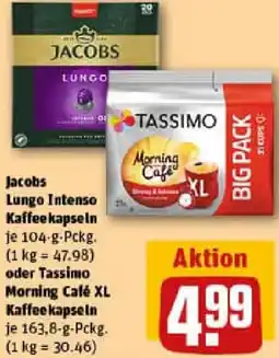 REWE Jacobs Lungo Intenso Kaffeekapseln oder Tassimo Morning Café XL Kaffeekapseln Angebot