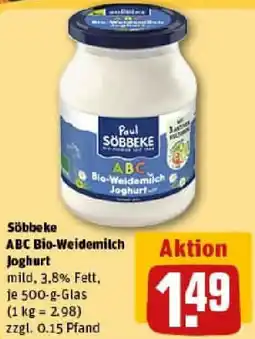 REWE Söbbeke ABC Blo-Weidemilch Joghurt Angebot