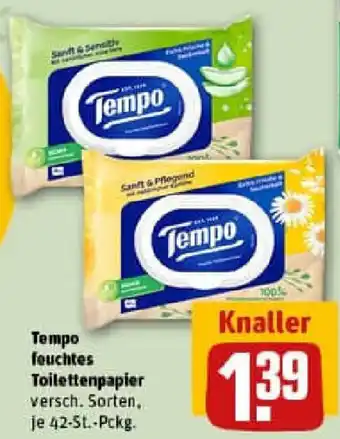 REWE Tempo feuchtes Toilettenpapier Angebot