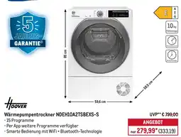 METRO HOOVER Wärmepumpentrockner NDEH10A2TSBEXS-S Angebot