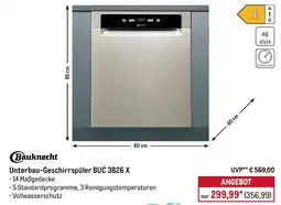 METRO Bauknecht Unterbau-Geschirrspüler BUC 3B26 X Angebot