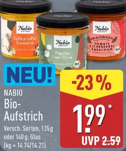 Aldi Nord NABIO Bio- Aufstrich Angebot