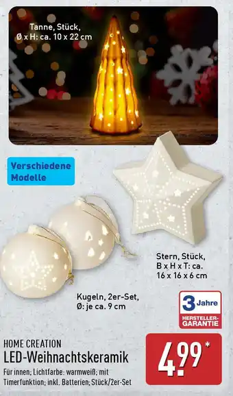 Aldi Nord HOME CREATION LED-Weihnachtskeramik Angebot