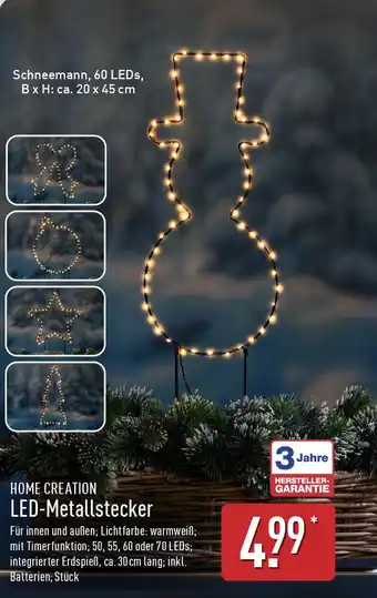 Aldi Nord HOME CREATION LED-Metallstecker Angebot