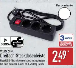 Aldi Nord WORKZONE Dreifach-Steckdosenleiste Angebot