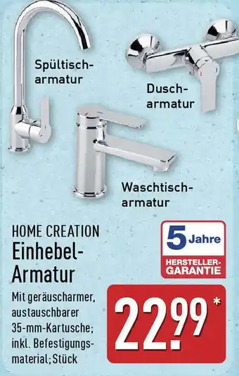 Aldi Nord HOME CREATION Einhebel- Armatur Angebot