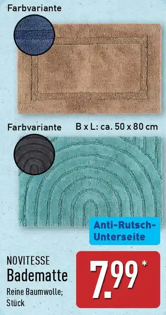 Aldi Nord NOVITESSE Badematte Angebot