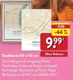 Aldi Nord Stadtkarte 60 x 40 cm Angebot